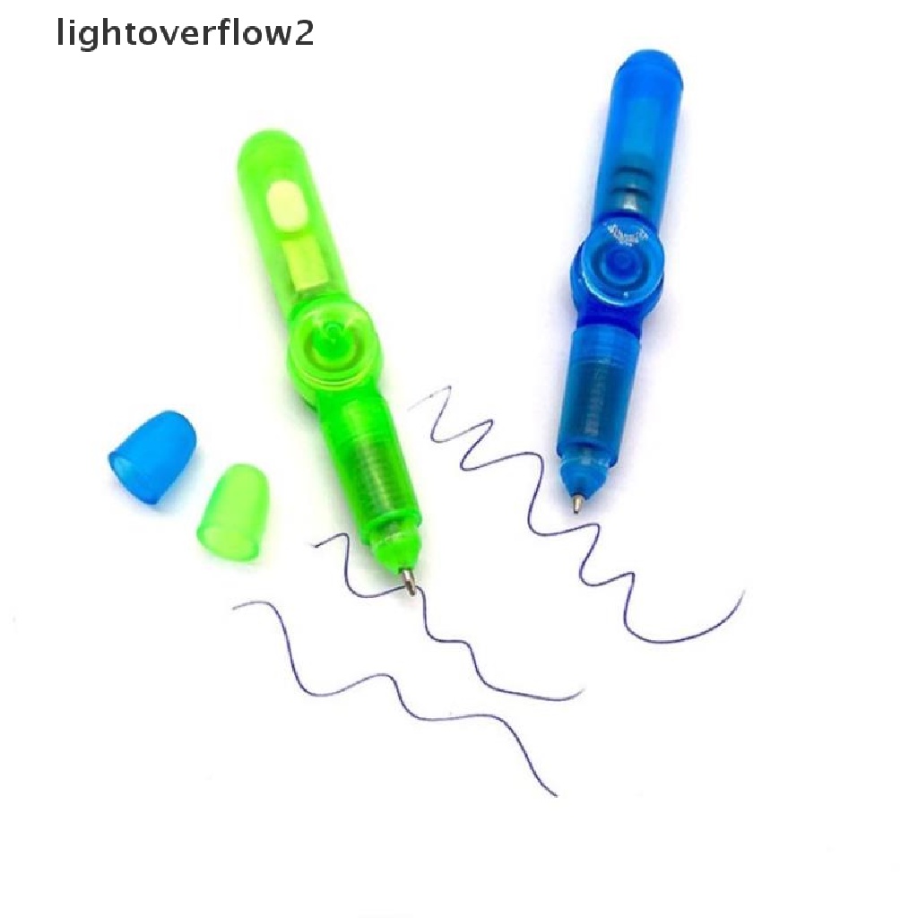 (lightoverflow2) Mainan Fidget spinner Gyro Bentuk Pulpen Dengan Lampu Led Untuk Anak (ID)