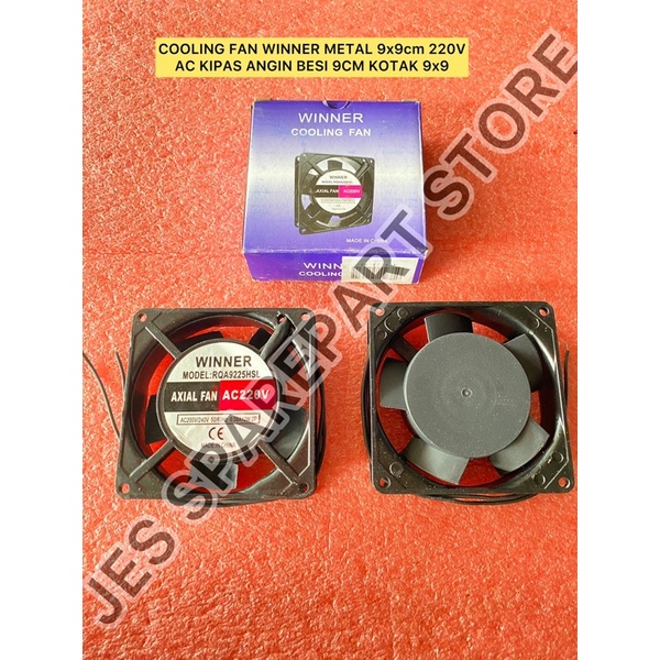 COOLING FAN WINNER METAL 9x9cm 220V AC KIPAS ANGIN BESI 9CM KOTAK 9x9