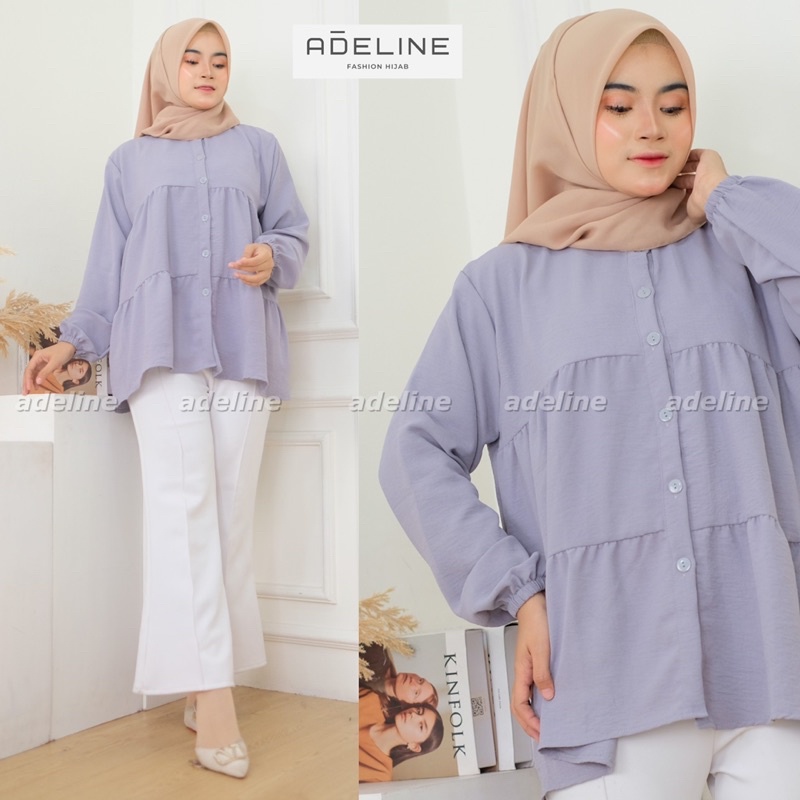 Ameena Top - Blouse Crinkle LD110 OverSize Atasan Jumbo Busui / 385-6984