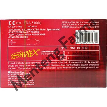 Kondom Simplex Strawberry Fragrance - Isi 12