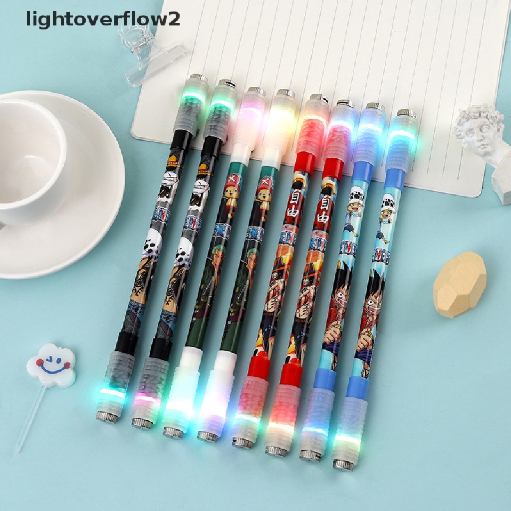 (lightoverflow2) 1pc Pulpen Akrilik Dengan Lampu LED Luminous Untuk Pelajar