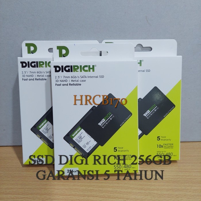 SSD DIGI RICH 256GB 2.5 Inch SLIM 6.0Gb/s SATA 3 Internal SSD -HRCB