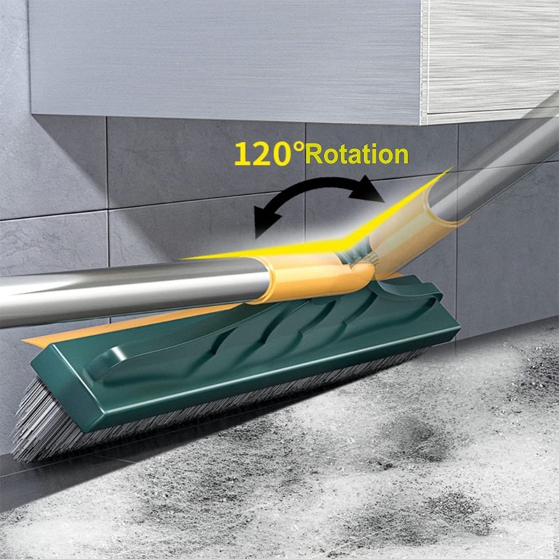 BerusLantai Kamar Mandi Berfungsi Berbilang Berus Alat Pembersihan Lantai Kaca 2 in1