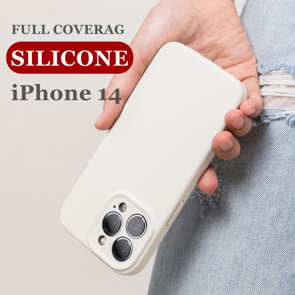 Soft Case Pelindung Kamera Bahan Silikon Cair 12 Warna Shockproof Untuk iPhone 14 Pro MAX 14 Plus