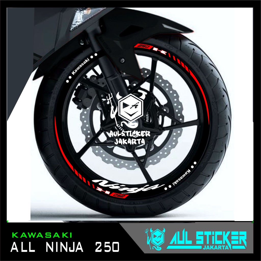 STICKER VELG ALL NINJA 250, FI, R,RR,MONO DESAIN SIMPEL