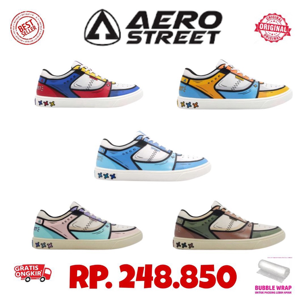 (ORIGINAL) AEROSTREET 2D REBORN BIRU MUDA PUTIH / FOREST HOOPS LOW / MUKLAY COLLABS LIMITED EDITION 