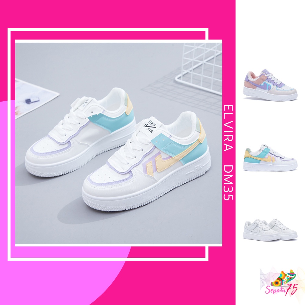 Sepatu Elvira DM 35 - Sepatu Shoes Sneakers Sneaker Kets Ket Kerja Kuliah Sekolah Olahraga Olah Raga