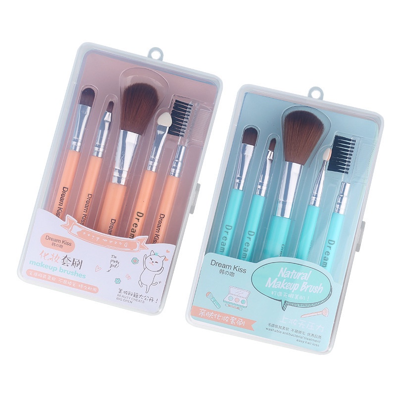 MAANGE  5 Pcs/set Kuas Make Up Rias Profesional Kit Kosmetik dengan Kotak/ Make Up Tools / Set Brush Make Up / Set Paket Kuas / Beauty Tools Pemula Lengkap Ori Make Up Gift Set Alat 0065