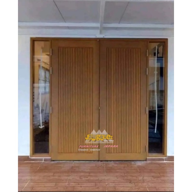 Pintu kusen jati kupu tarung minimalis