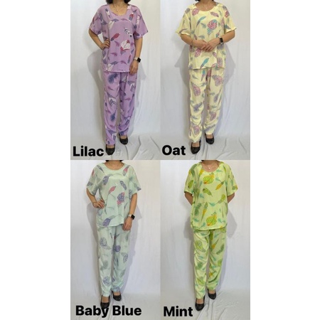 Baju tidur bahan katun rayon dewasa celana penjang