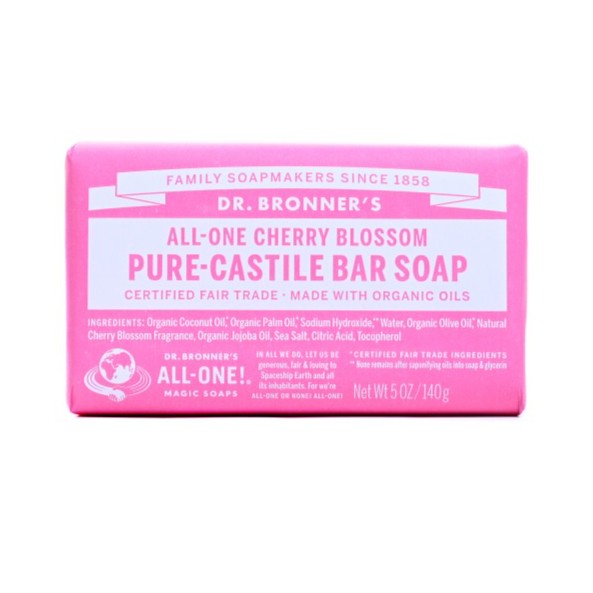 Dr Bronners Pure-Castile Bar Soap - Cherry Blossom 140g