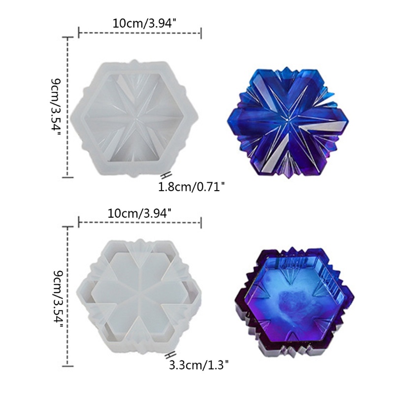 Siy Cetakan Kristal Epoxy Bentuk Segi Enam Dengan Tutup Bahan Silikon Untuk Kerajinan Tangan DIY