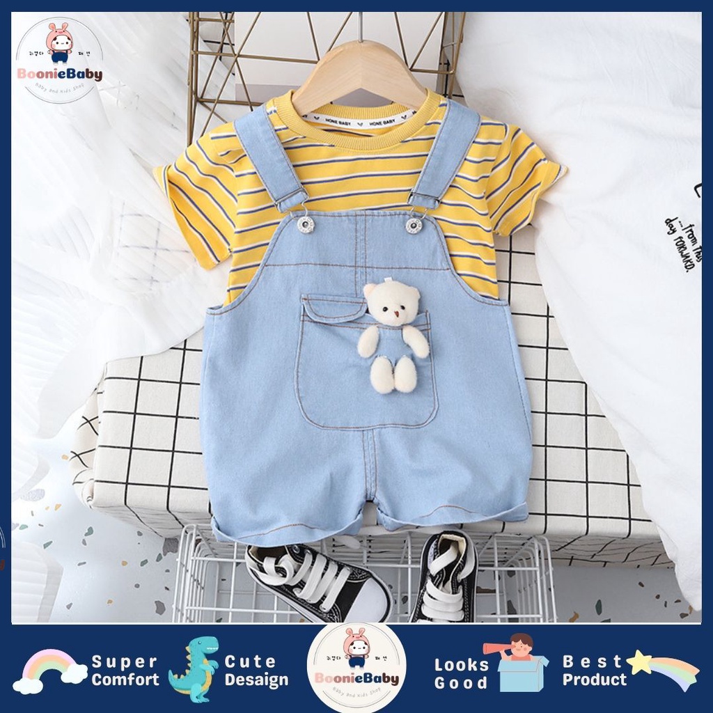 boonie setelan baju anak laki laki import Setelan anak cowok import baju anak laki laki import motif garis simple SET ANSOP H BEAR