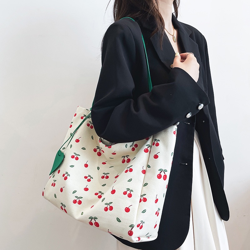 [BISA COD] T8989 Tas Canvas Tas Selempang Wanita Korea Tote Bag Sling Bag Perempuan Tahan Air Stylish