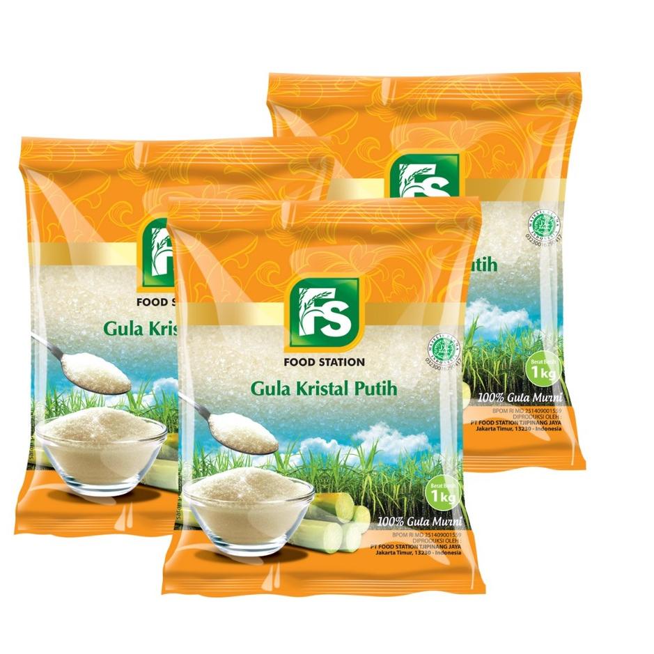 

Paling dicari--Food Station -FS Gula Pasir Premium 3pcs @1kg