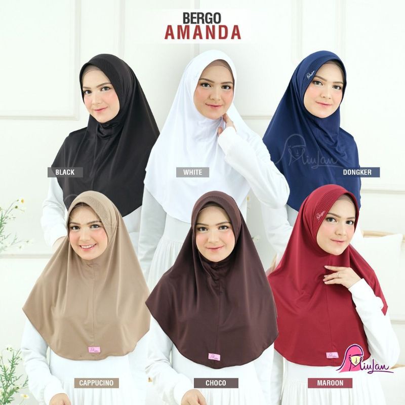 Bergo Miulan Amanda - Hijab instan Dewasa Bahan Jersey Lembut Adem