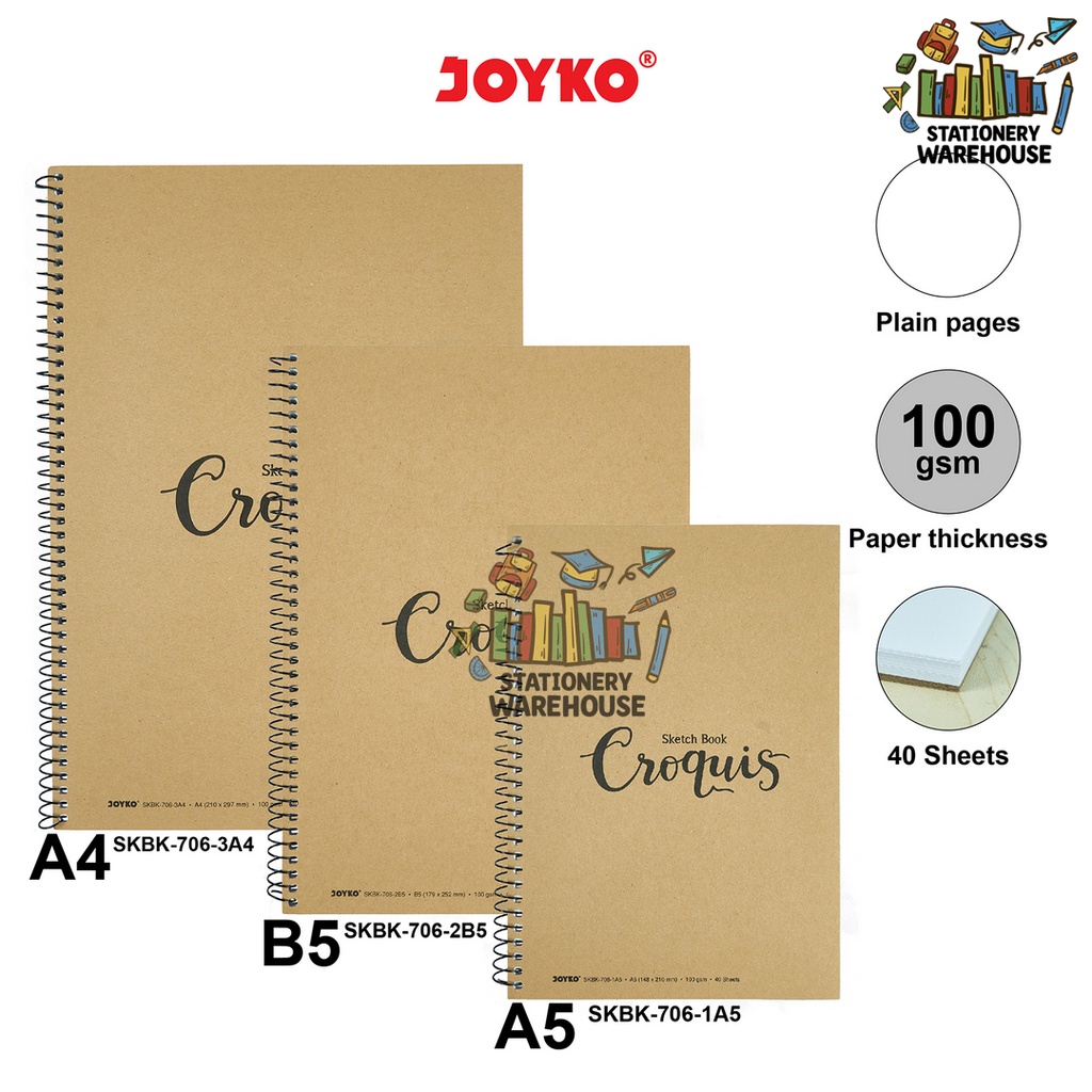 

Buku Sketsa Gambar Sketch Book Croquis Joyko SKBK-706 A5 B5 B4
