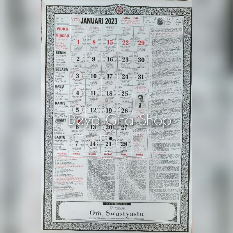 KALENDER BALI 2023 BANGBANG GDE RAWI