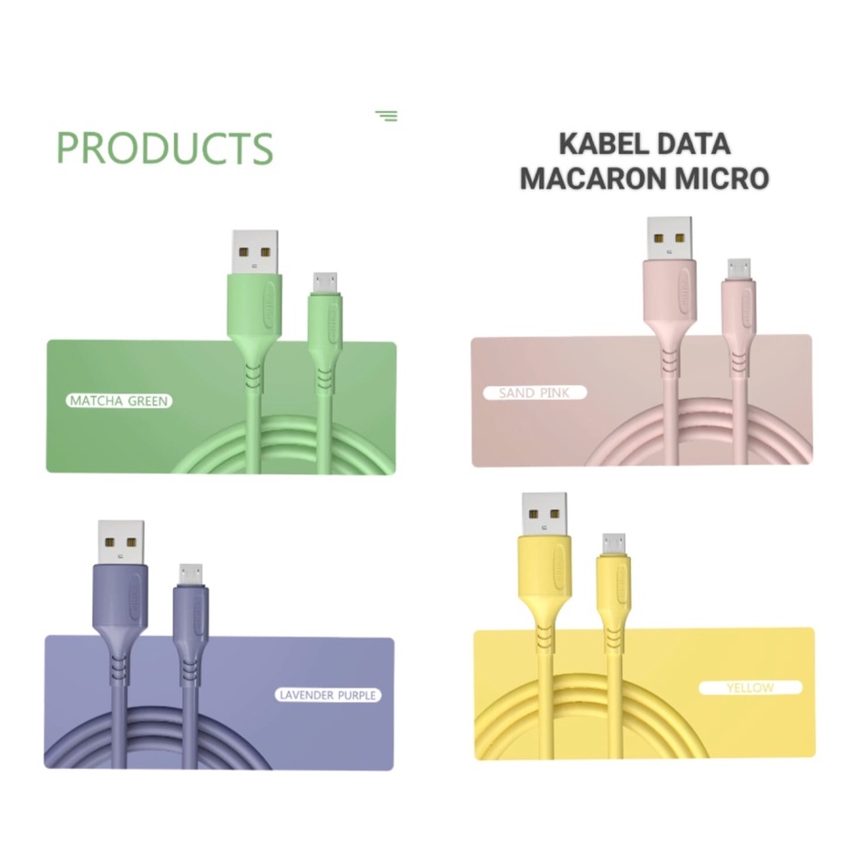 MACARON Data Cable / Kabel Data Macaron  Micro USB Fast Charging