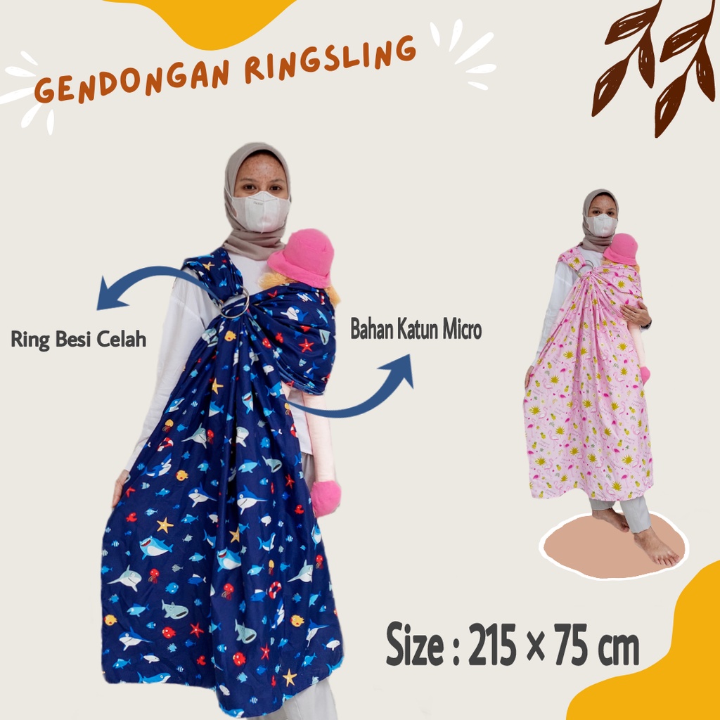 gendongan bayi ringsling karakter terlaris multifungsi