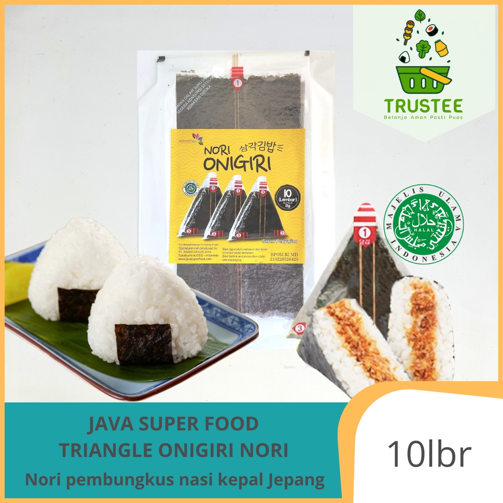 Java Super Food Triangle Onigiri Sushi Nori Wrapper Rumput laut 10lbr