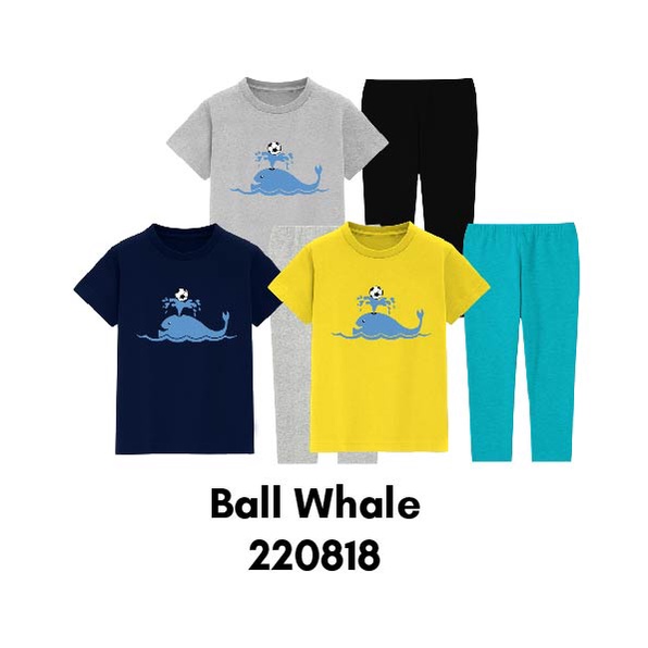 Baju Tidur Anak Laki Laki Piyama Anak Laki Laki World Cup Whale Usia 2 Sampai 8 Tahun Bahan Katun Combed 30s