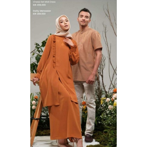 Busana stelan size M VINESA SET MIDI DRESS by Zoya original (COD)