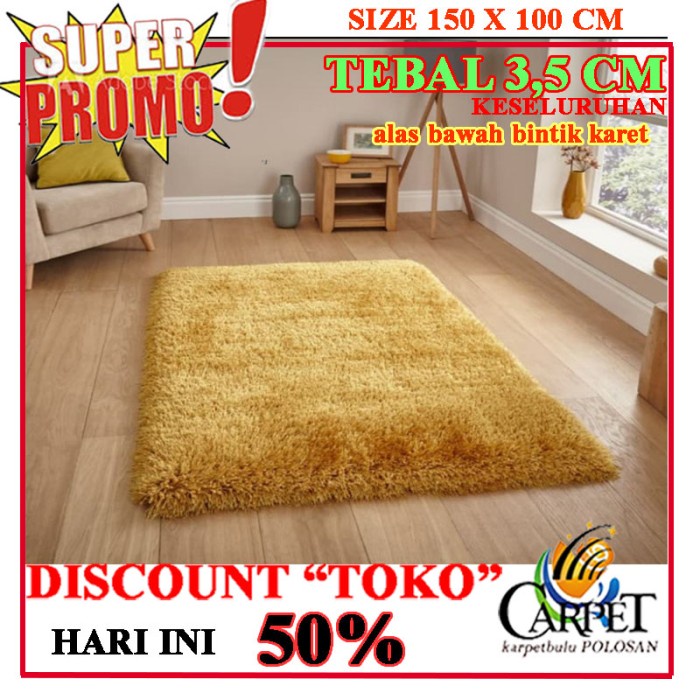 KARPET BULU Karpet Bulu/ Kasur Bulu/ surpet Murah/ uk 150x100x3,5cm/ alas bintik - Putih anti slip k