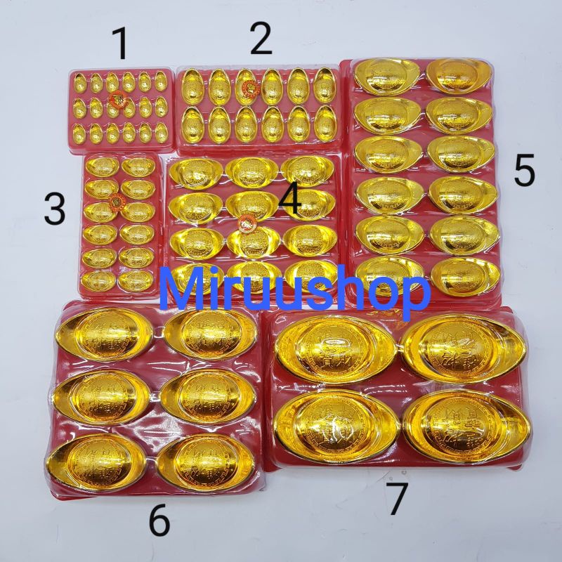 Fu yen pao uang hiasan dekorasi imlek warna emas