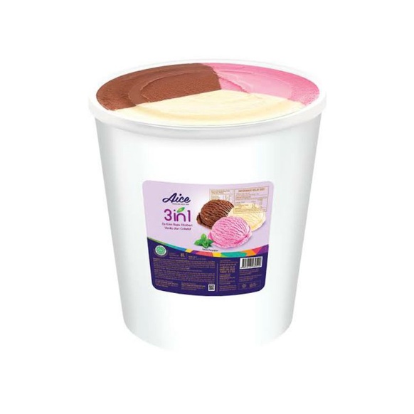 

Es Krim Aice 8 liter / Ice Cream Aice 3in1 neopolitan 8 ltr