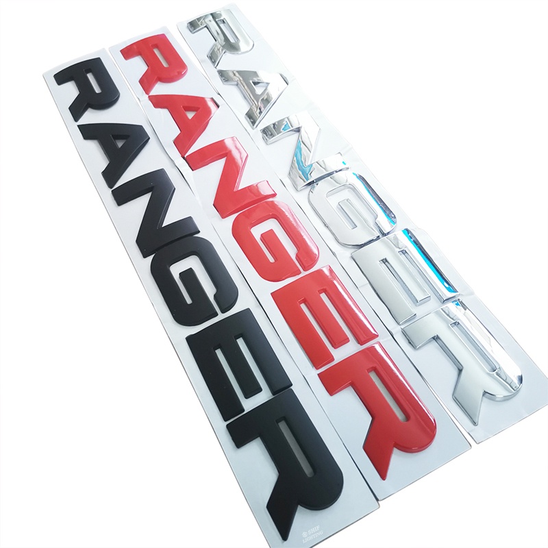 1pc Stiker Emblem Logo RANGER Bahan ABS Warna Hitam / Merah / Silver Untuk Bagasi Mobil FORD RANGER RAPTOR