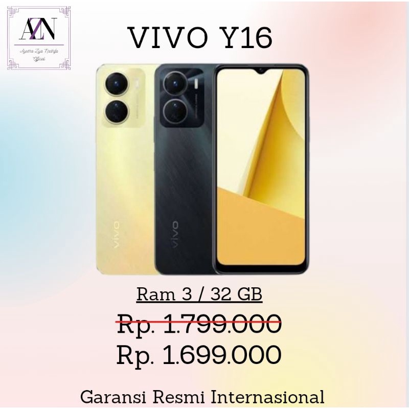VIVO Y16 RAM 3 / 32 GB GARANSI RESMI INTERNASIONAL | HANDPHONE TERLARIS | HP BERMERK