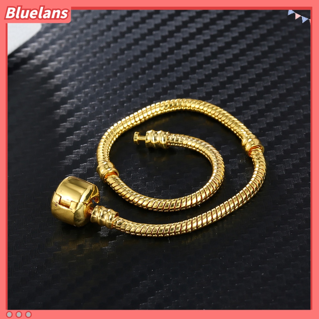 Bluelans Bangle Simple Beaded Snake Chain Women Beaded Charm Bracelet