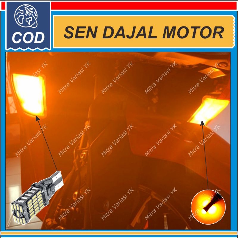 LAMPU SEN DAJAL DAJJAL MOTOR T10 T15 LED SUPER BRIGHT 45 MATA CANBUS NO ERROR SUPER TERANG PALING TE