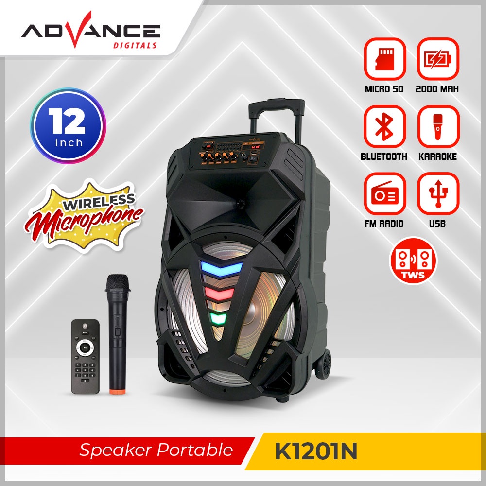 ADVANCE K 1201 N Speaker Portable/Pengeras Suara/Ampli Meeting 12 inch