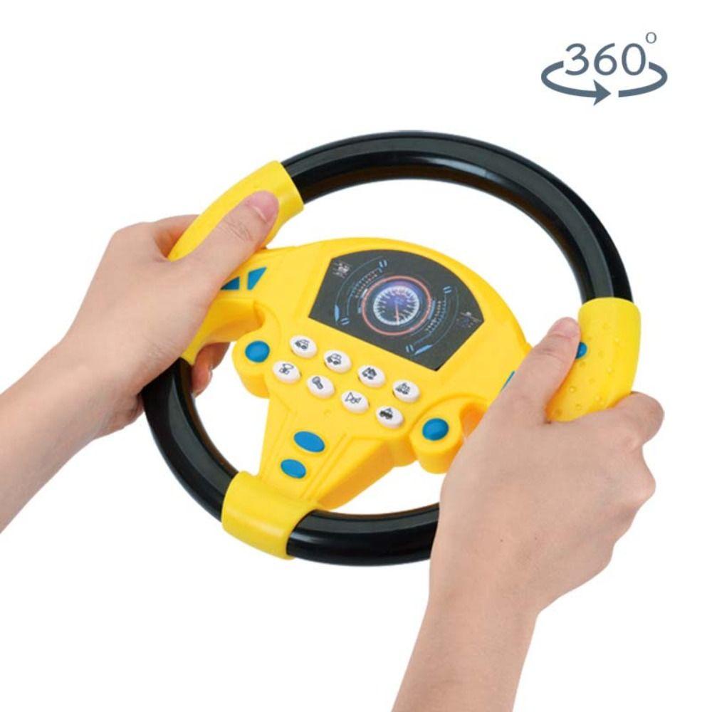 Rebuy Copilot Steering Wheel Mainan Hadiah Lucu Mensimulasikan Mengemudi Interaktif Pretend Play Mainan Setir Mobil Setir Interaktif