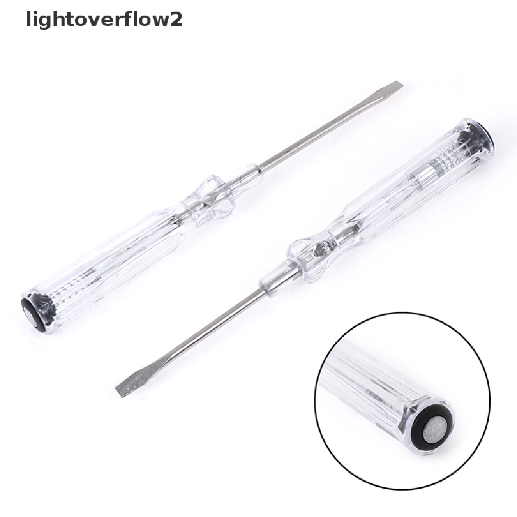 (lightoverflow2) 2pcs / Set Obeng Tes Pen Uji / Uji / Deteksi Power Listrik (ID)