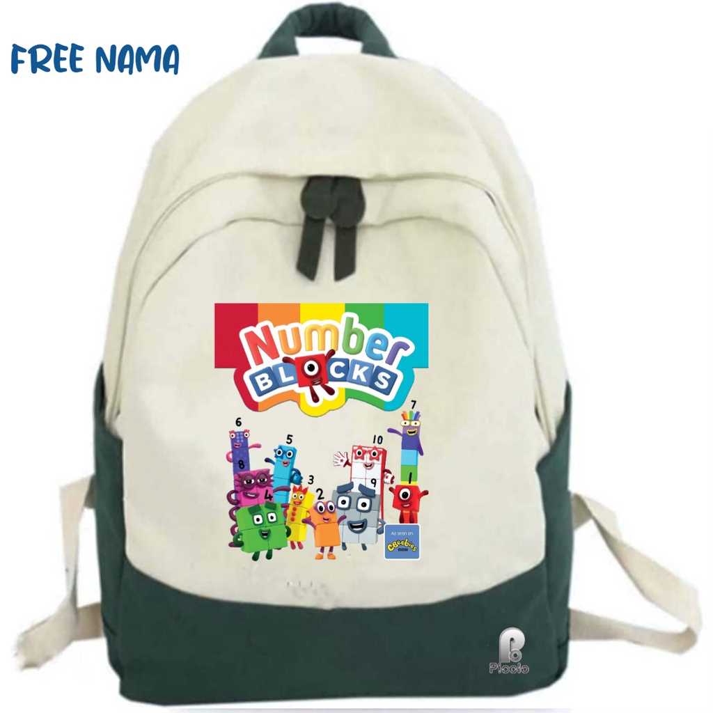 Tas sekola anak SD backpack number blocks tas anak nomber