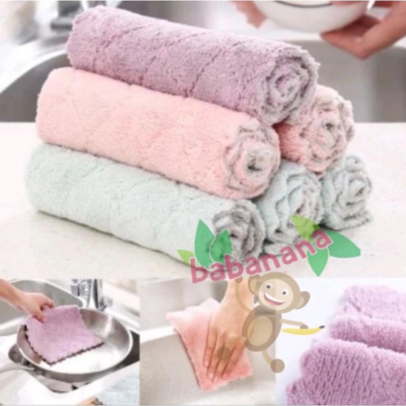 Kain lap anti minyak microfiber dapur hand tower mini cuci tangan