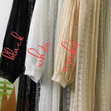 Terpercaya [ BISA COD ]  KARDIGAN BRUKAT MOTIF BUNGA / LONG CARDI OUTER BROKAT IMPORT / OUTER LACE P