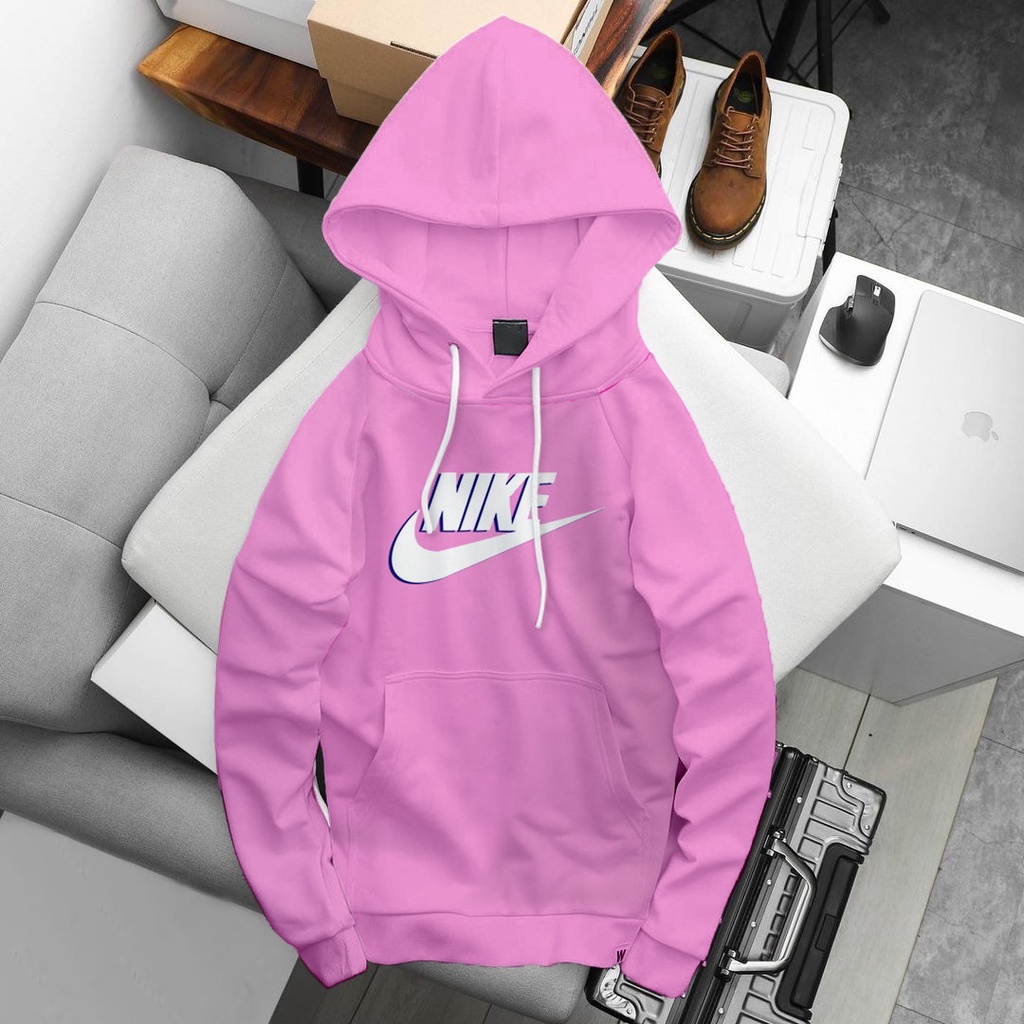 HOODIE PULLOVER PINK NIKE / COTTON FLEECE / COD / PRIA WANITA