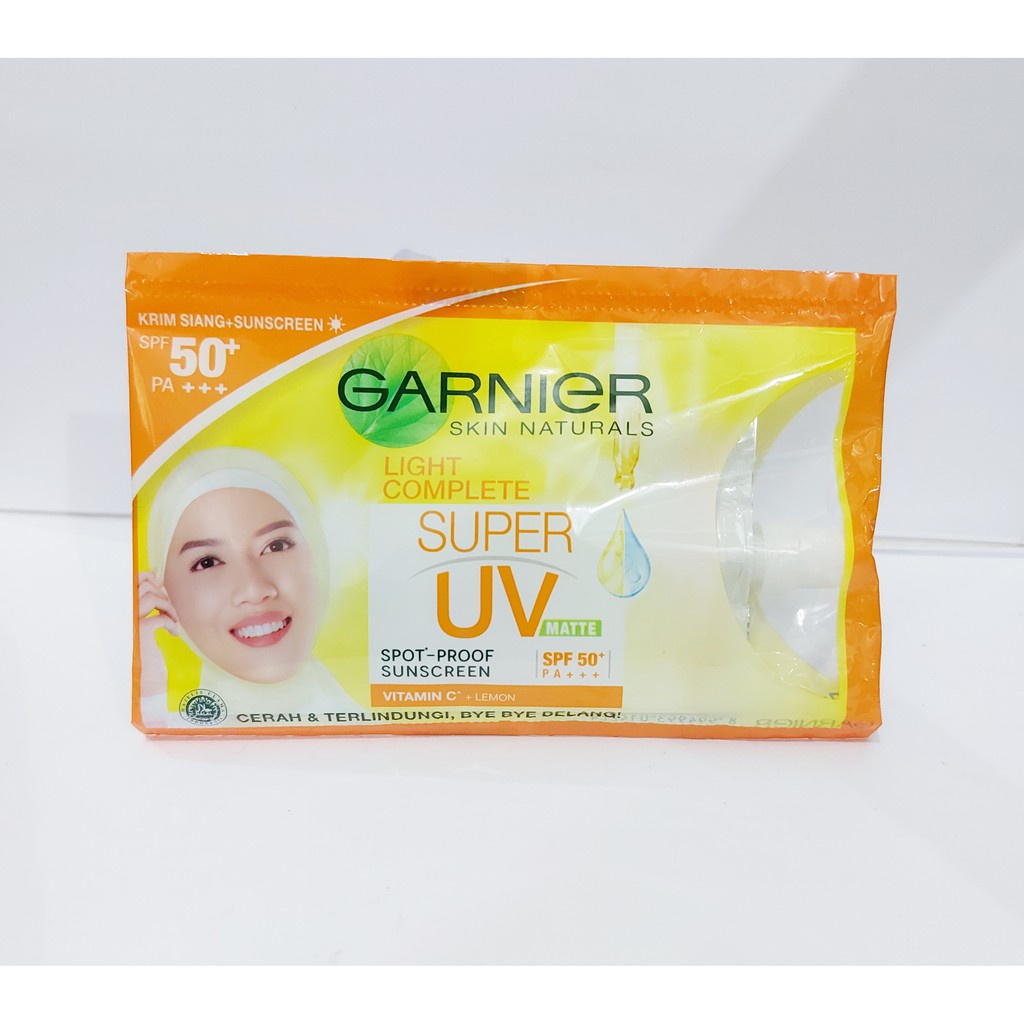 ✿ELYSABETHME✿ Garnier sun UV SPF 50++ sachet pelindung wajah dari paparan matahari sunscreen sunblock tanpa white cast