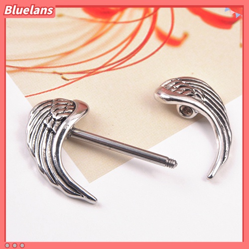1pc Cincin Tindik Bentuk Sayap Bahan Stainless Steel Untuk Wanita