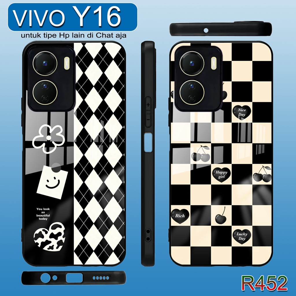 R452 Case Kilau Vivo Y16 Softcase Vivo Y16 Case Kaca Acrylic Vivo Y16 Kesing Hp Vivo Y16 Pelindung H