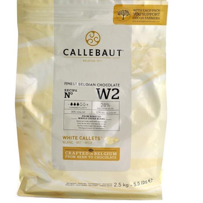 

Ready Stok callebaut white chocolate W2NV couverture cokelat coklat 250 gr gas !!