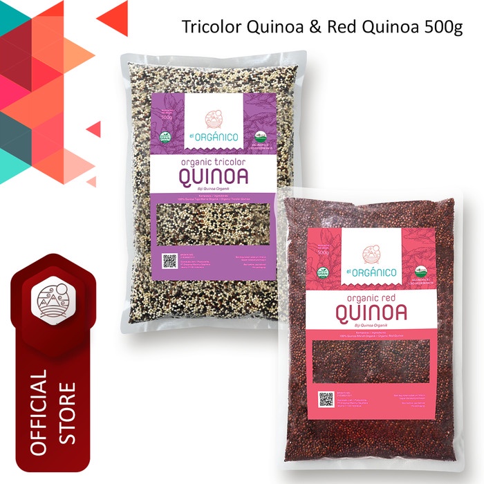 

Tricolor Quinoa & Red Quinoa Organic El Organico 500gr (Mix Pack)