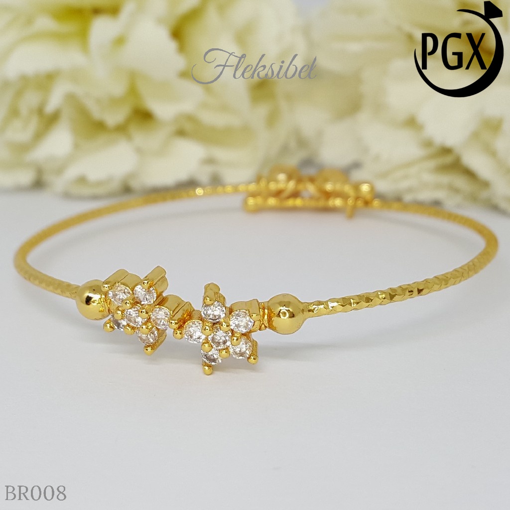 PGX Gelang Bangle Fleksibel Perhiasan Xuping Lapis Emas - BR008