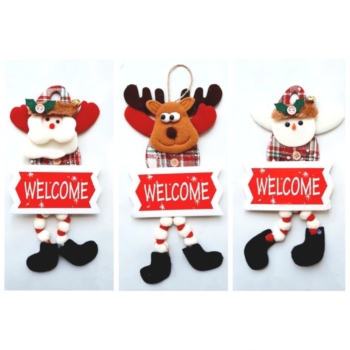 Hiasan Natal Boneka Natal Santa Snowman Rusa Hiasan Natal Gantungan Pohon Boneka Harga Grosir Termurah