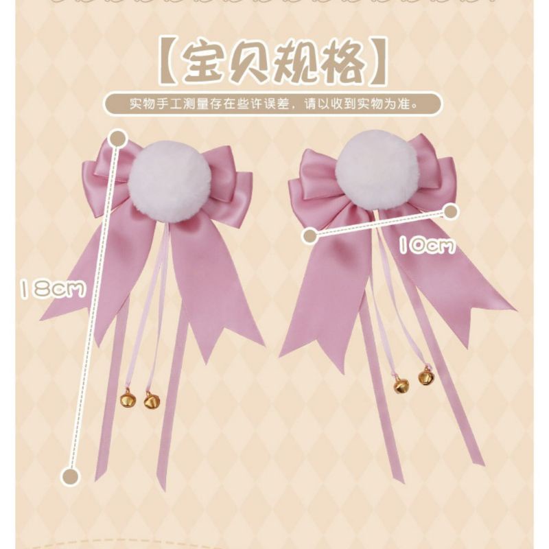 JEPIT RAMBUTCOSPLAY ANIME LOLITA IMPORT BOLA POM POM LUCU DENGAN LONCENG IKATAN SIMPUL PITA JEPITAN RAMBUT HEWAN BULU ANIME JEPANG CHINA