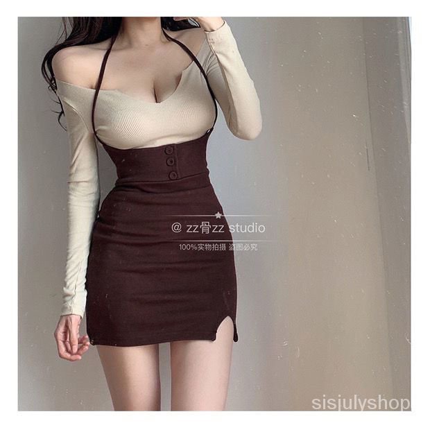 #Sisjuly# Feminin pinggang feminin membungkus pinggul rok belakang ketat gaun pinggang tinggi pingga